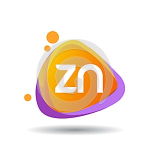 Letter ZN logo in triangle splash and colorful background, letter combination logo design for creative industry, web, business and