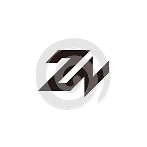letter zn monoline simple geometric young concept logo vector