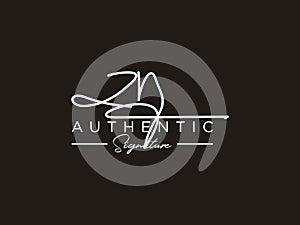 Letter ZN Signature Logo Template Vector