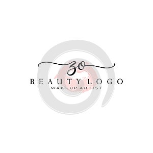 Letter ZO Watercolor Lips Premade Logo Design, Logo for Makeup Artist Business Branding, Blush Beauty Boutique Logo Design,