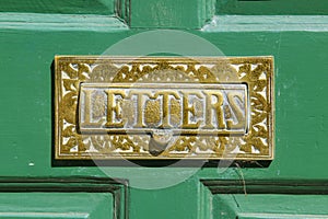 Letterbox plate made of brass