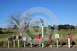 Letterboxes on the roadside