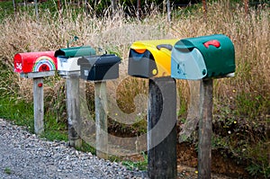 Letterboxes on a rural country road