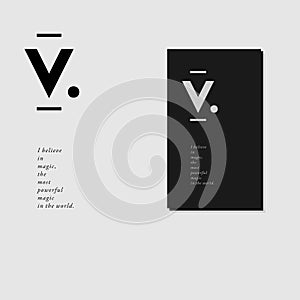 Letterhead and business card design with V monogram