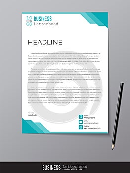 Letterhead design template and mockup minimalist style vector. D photo