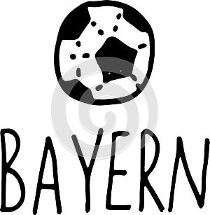 And lettering Bayern. Germany city with its association photo