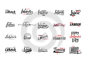 Lettering and calligraphy modern - Happy Labour day. Sticker, stamp, logo - hand made