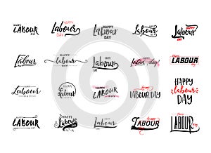 Lettering and calligraphy modern - Happy Labour day. Sticker, stamp, logo - hand made photo