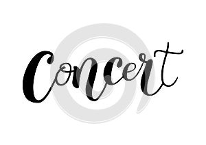 Lettering of Concert in black isolated on white background