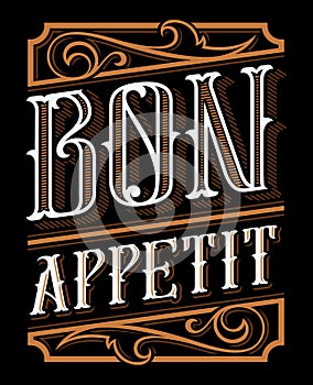 Lettering design of Bon Appetit photo