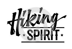 Lettering design with a spirited touch, Hiking spirit. Versatile typography template is perfect for logos, prints, and adventure