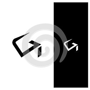 Lettering G arrow up logo concept, arrow growth
