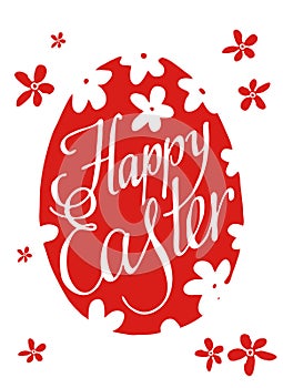 Lettering Happy Easter. Egg. Vector illustration