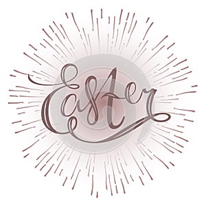 Lettering Happy Easter. Greeting Easter inscription for cards, posters, invitations, congratulations.