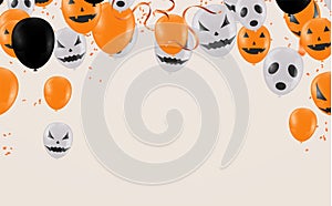 Lettering Happy Halloween . Design with balloons