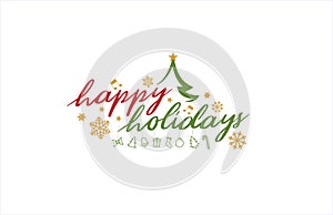 Lettering happy holidays clip art