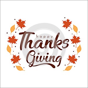 Lettering happy thanksgiving typhography poster