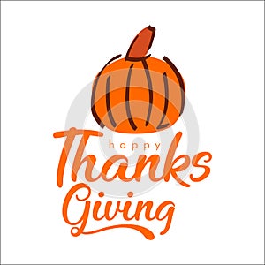 Lettering happy thanksgiving typhography poster