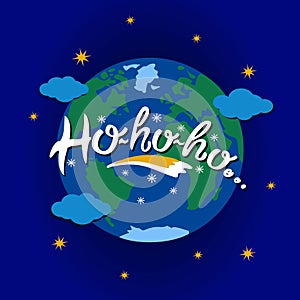 Lettering Ho-Ho-Ho Along the Equator of Earth