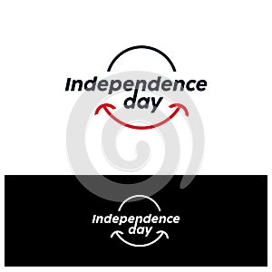 Lettering Independence day nation, iconic, modern, flat, icon