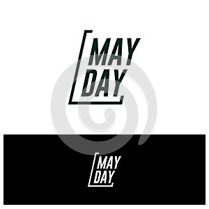 Lettering May Day, iconic, modern, flat, icon