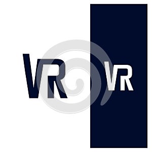 Lettering modern VR icon, typography font