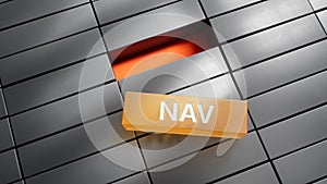 Lettering nav on metal blocks.close up of metal blocks