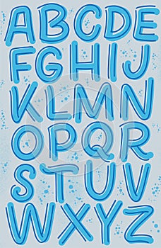 Lettering poster with hand drawn letters. Typography font. Funny alphabet for t shirt print and background design