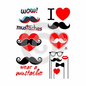 Lettering and prints about mustaches.