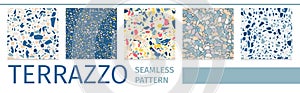 Lettering Set Terrazzo Seamless Pattern Design