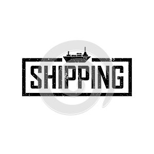 Lettering Shipping Logo combines silhouette cargo ship applied for the cargo and shipping logo design inspiration.