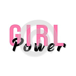 Lettering typography girl power vector eps 10