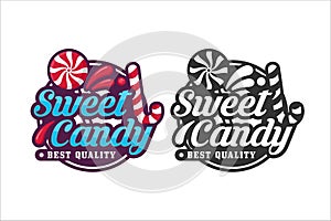 Lettering valentine day logo collectionSweet candy design logo premium-1