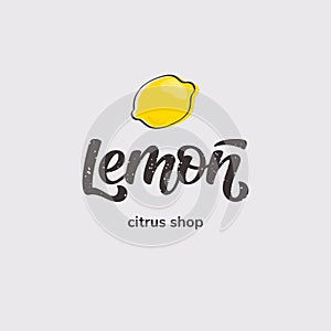 Lettering Vector illustration with lemon