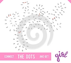 Lettering Word Girl by dot to dot for children and adults