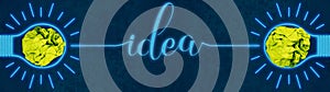 Lettering with the word idea - Innovative business vision or resolution solution concept, Creative idea, brainstorming or