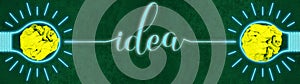 Lettering with the word idea - Innovative business vision or resolution solution concept, Creative idea, brainstorming or