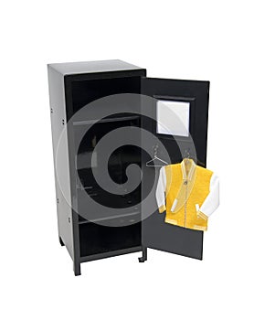 Letterman jacket in a locker