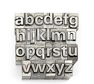 Letterpress - block letter English alphabet and number