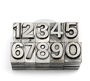 Letterpress - block letter English alphabet and number