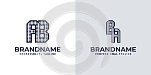 Letters AB and BA Dot Monogram Logo, Suitable for business with AB or BA initials