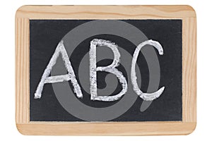 The letters ABC on a blackboard at school photo