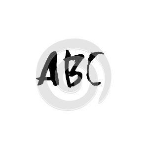 Letters ABC. Handwritten by dry brush. Rough strokes font. Vector illustration. Grunge style alphabet