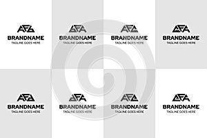 Letters AFB BFA AFC CFA AFD DFA AFE EFA Logo Set