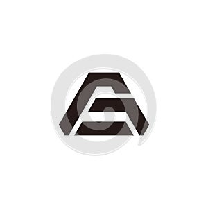 letters ag triangles simple geometric linked logo vector