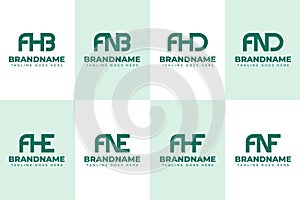 Letters AHB ANB AHD AND AHE ANE AHF ANF Monogram Logo Set