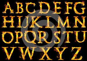 Letters of the Alphabet on Fire