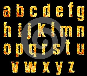 Letters of the Alphabet on Fire