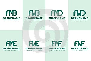 Letters AMB AWB AMD AWD AME AWE AMF AWF Monogram Logo Set