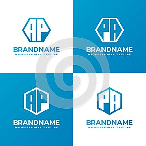 Letters AP and PA Hexagon Logo Set, suitable for business with AP or PA initials
